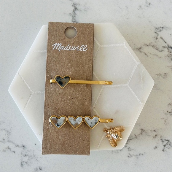 Madewell Two-Pack Stone Heart Hair Pins - Picture 2 of 12